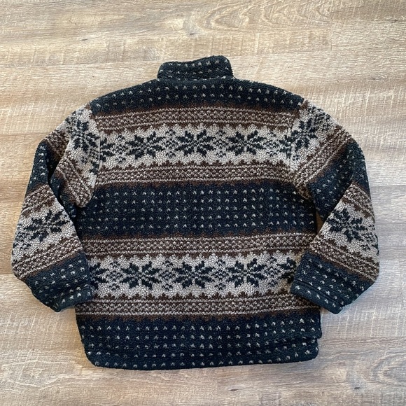 Vintage 90s Banana Republic Cabin Wear Full Zip Sherpa Jacket Nordic—Men’s M - Picture 9 of 11